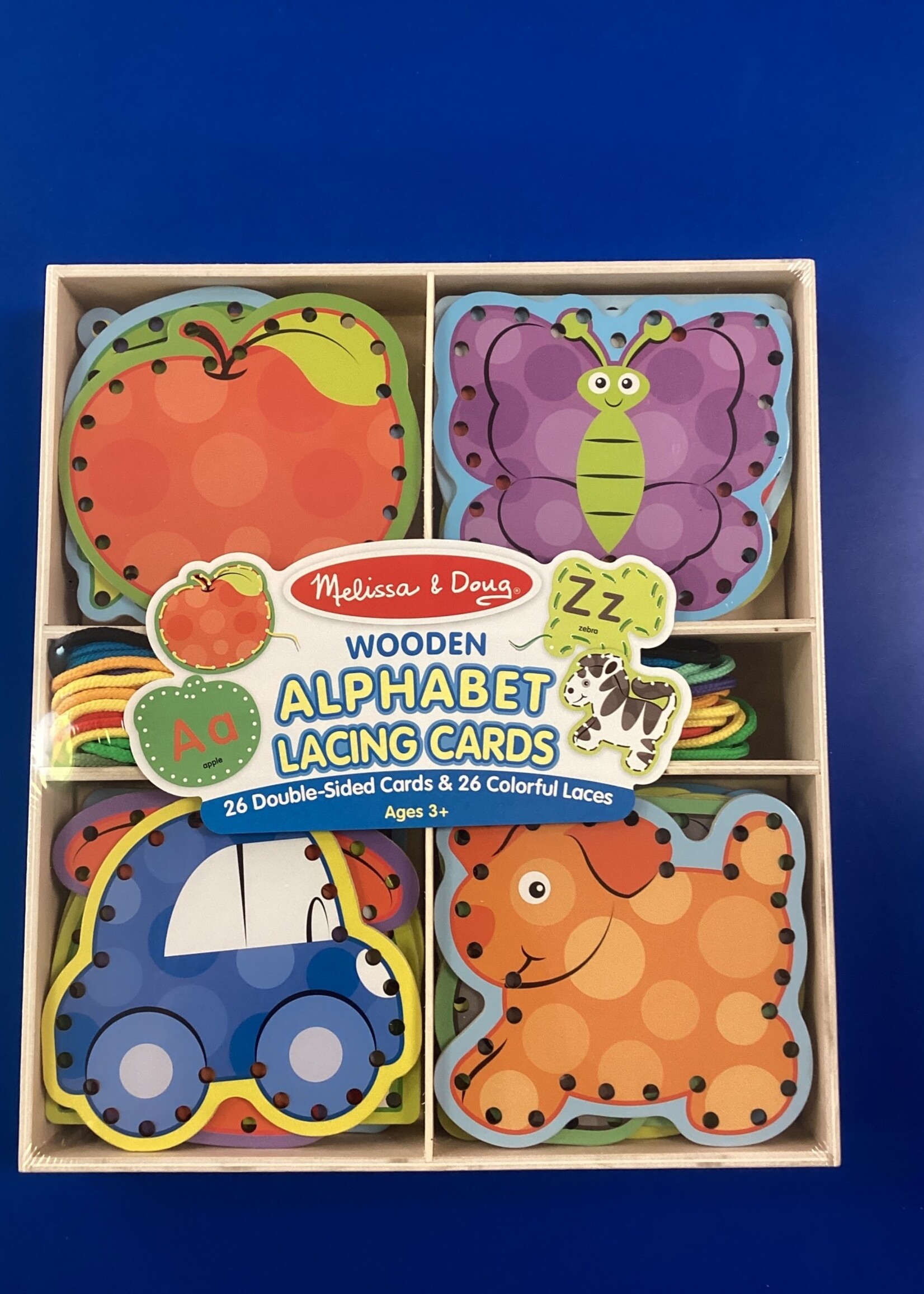 Melissa & Doug Wooden Alphabet Lacing Cards