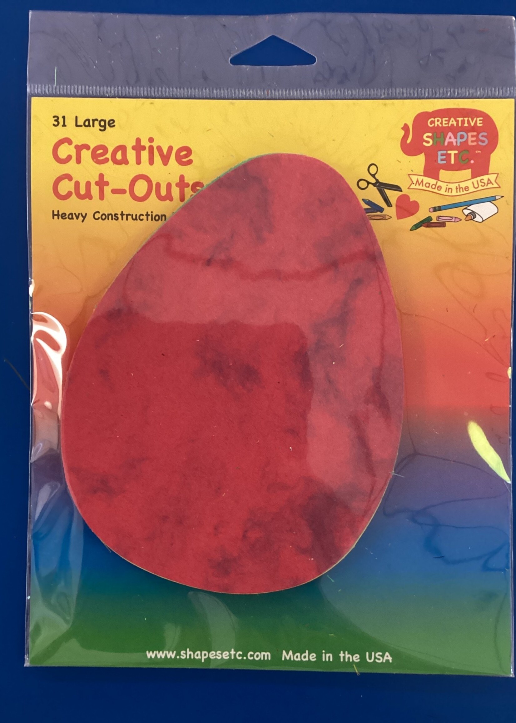 Marbled Asst Color Egg Cutouts 31pc