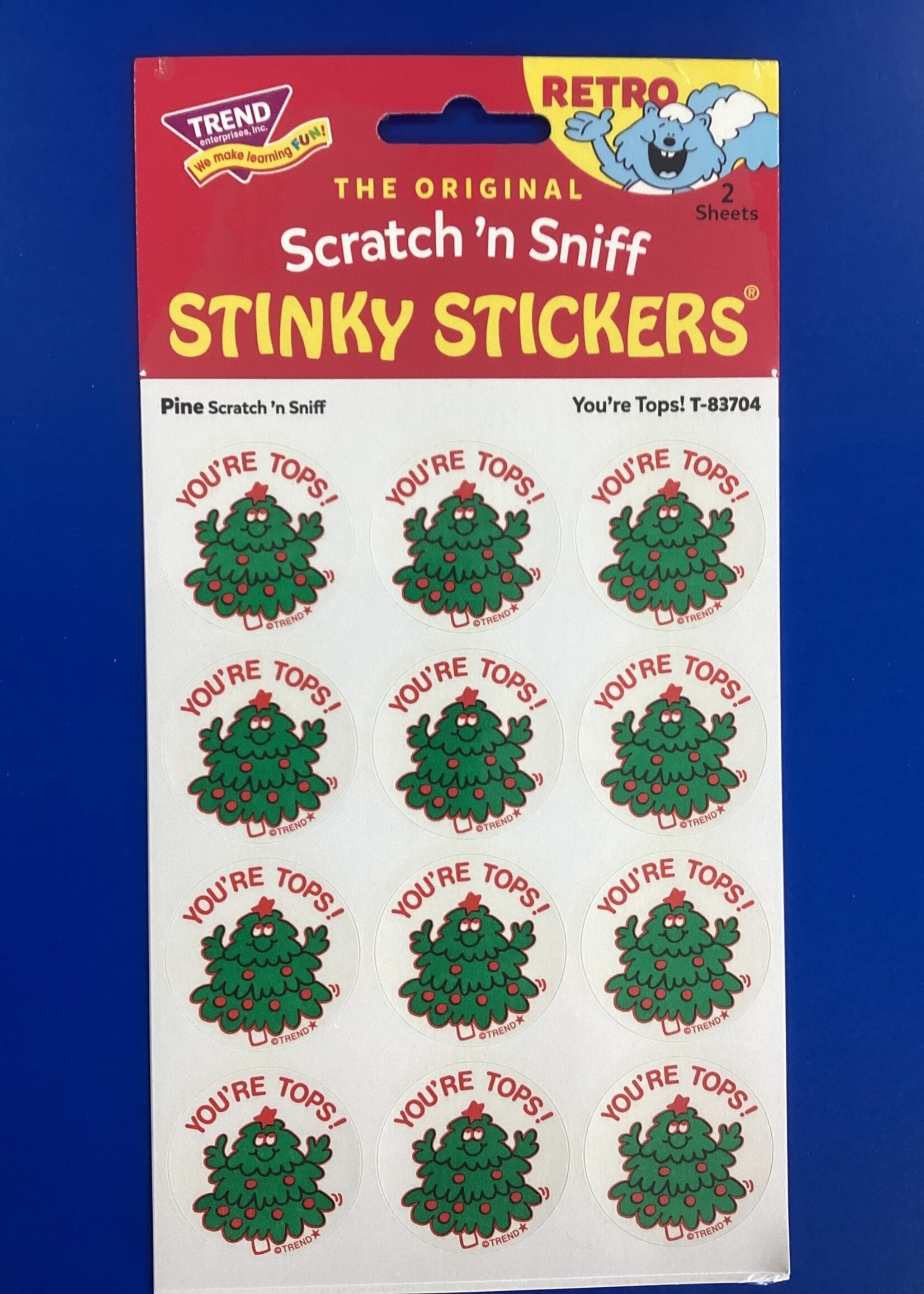 Pine Christmas Tree Stinky Stickers 24pc