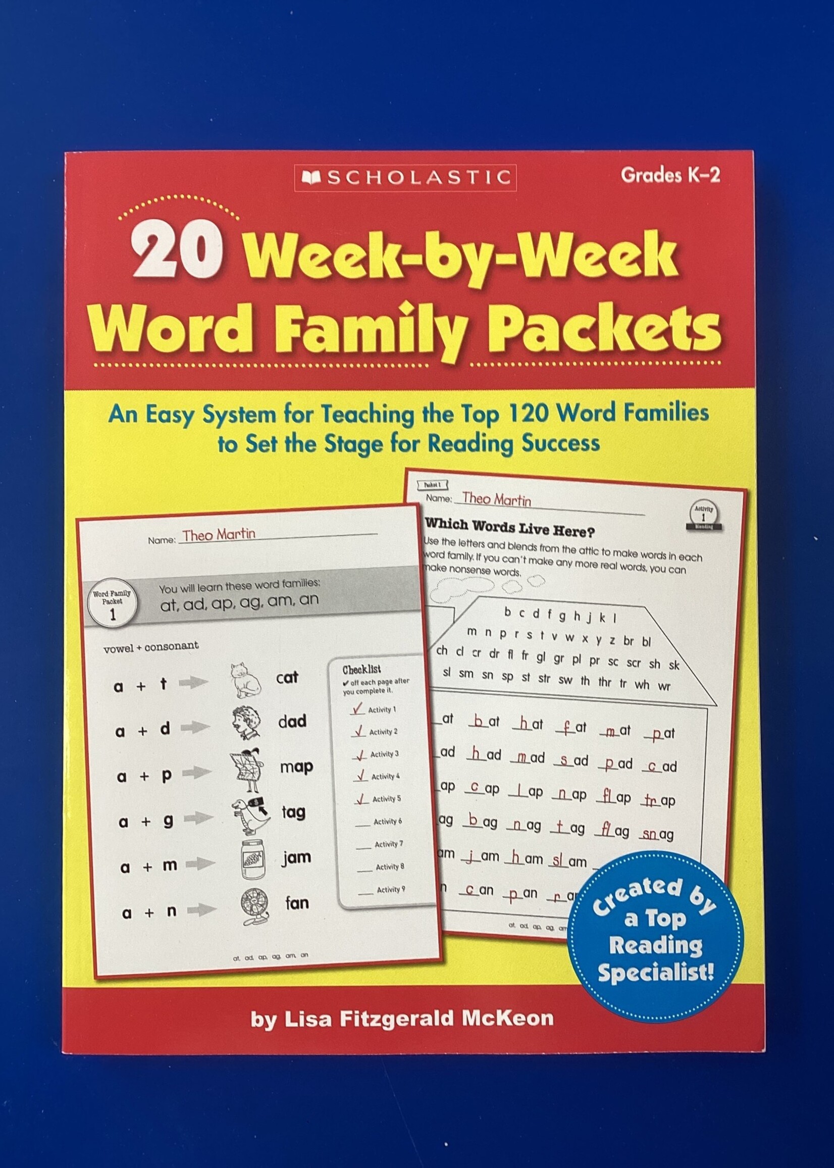 20 Week by Week Word Family Packets