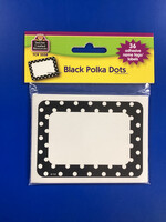 Black Polka Dot Name Tags/Labels 36pk