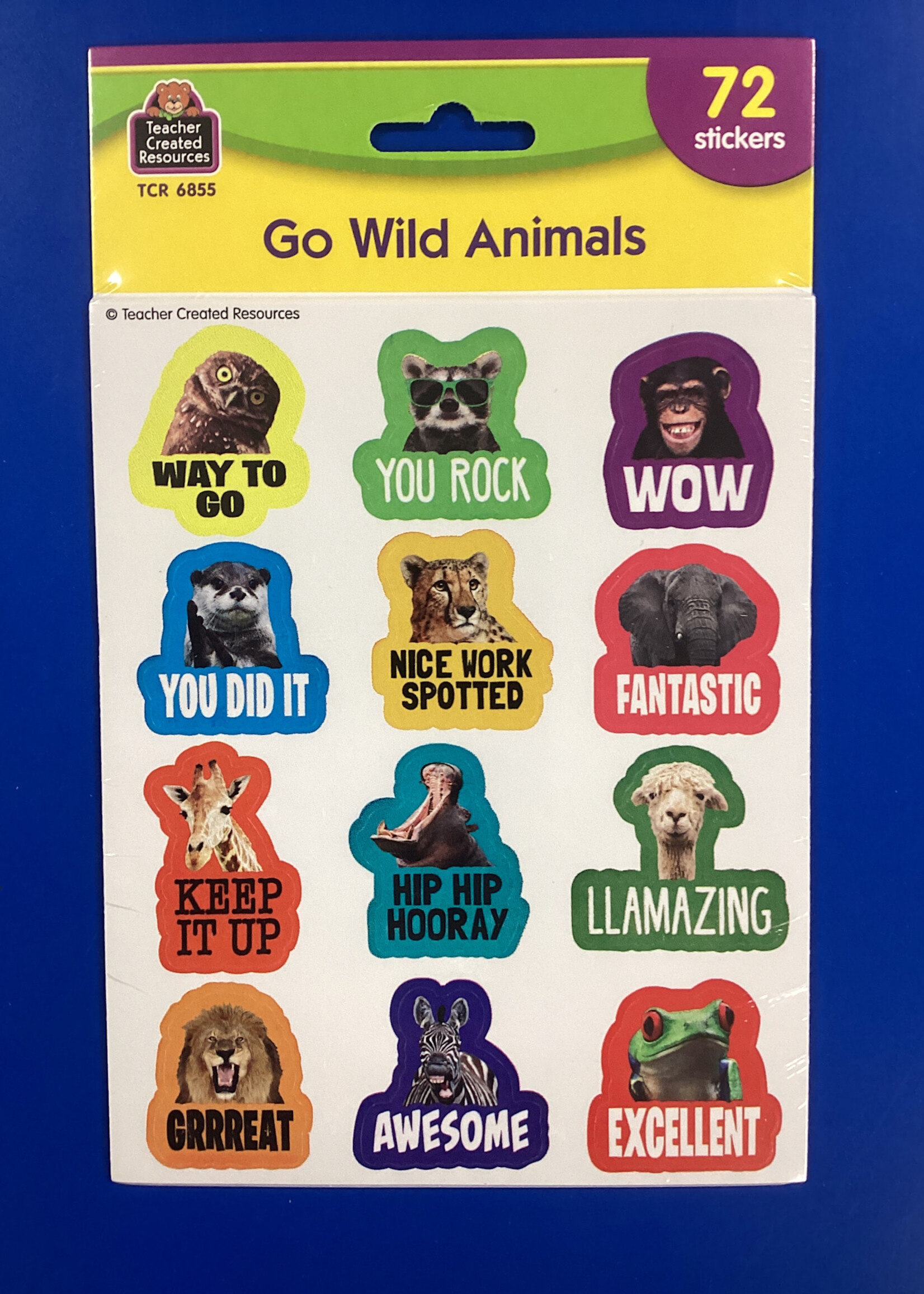 Go Wild Animals Stickers 72pc