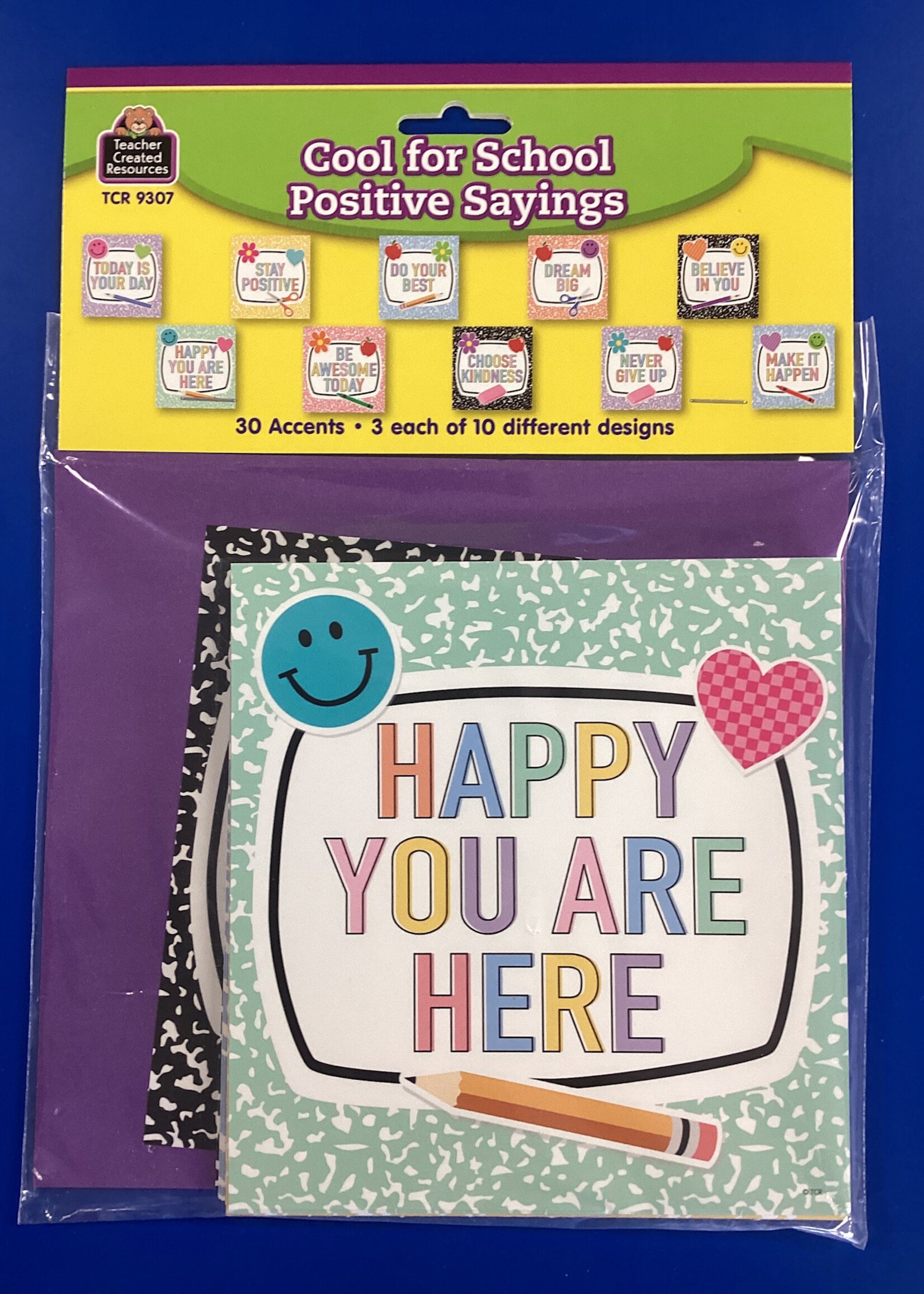 Cool for School Positive Sayings Cutouts 30pk