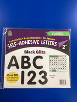 2" Black Glitz Self-Adhesive Letters