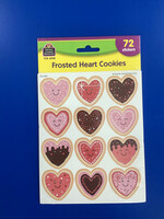 Frosted Heart Cookies Stickers 72pc