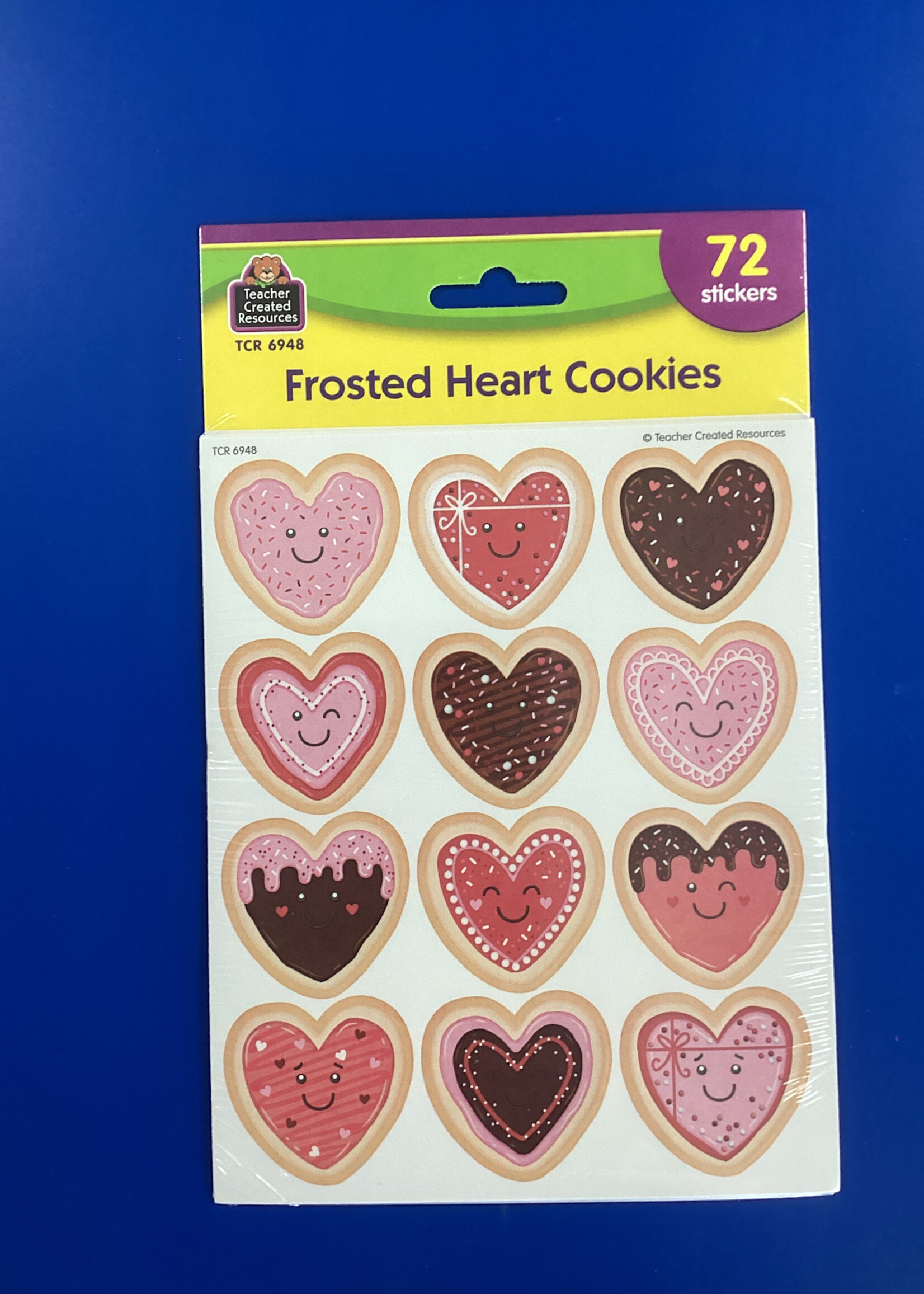 Frosted Heart Cookies Stickers 72pc