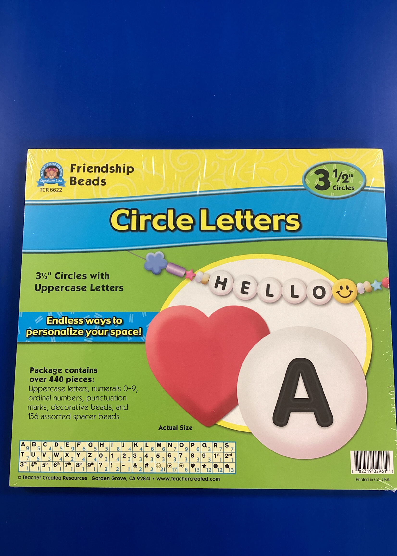 3 1/2" Friendship Beads Circle Letters 444pc