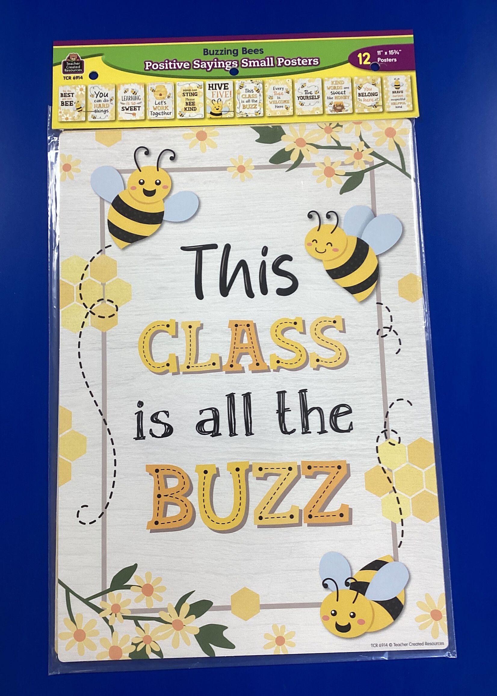 Positive Sayings Small Posters Buzzing Bees 12pk