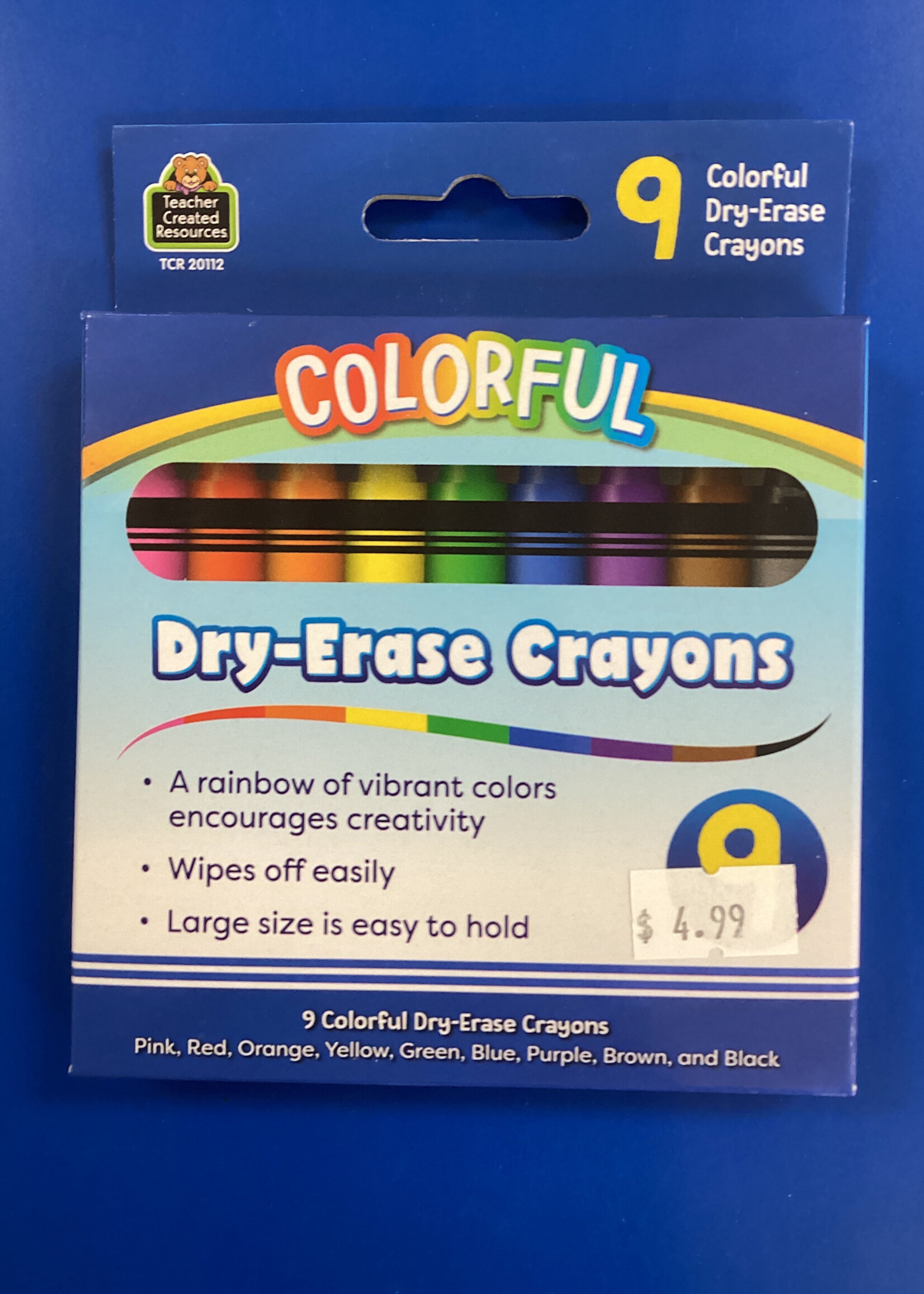 Colorful Dry-Erase Crayons 9pk