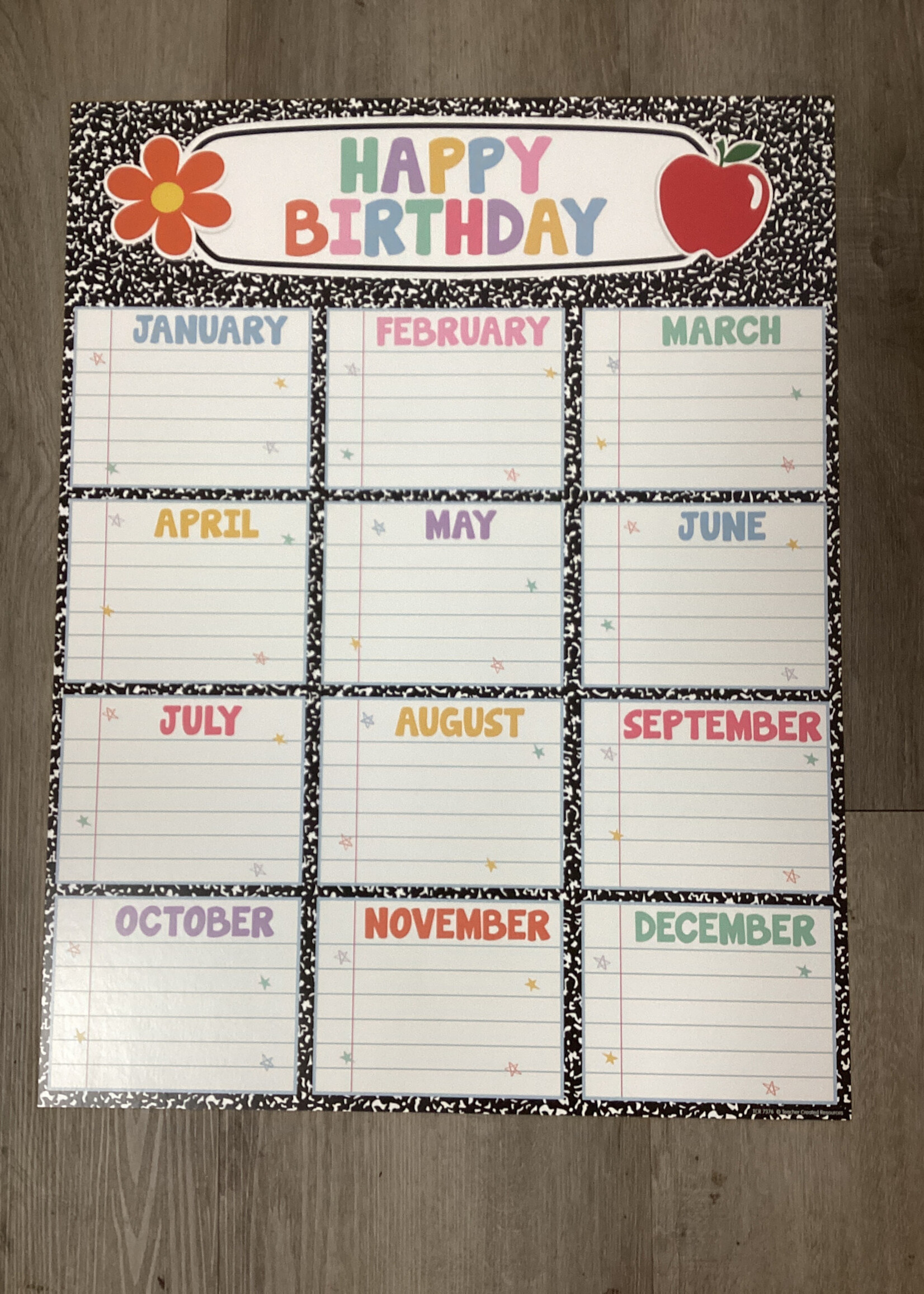 Cool for School Happy Birthday Chart