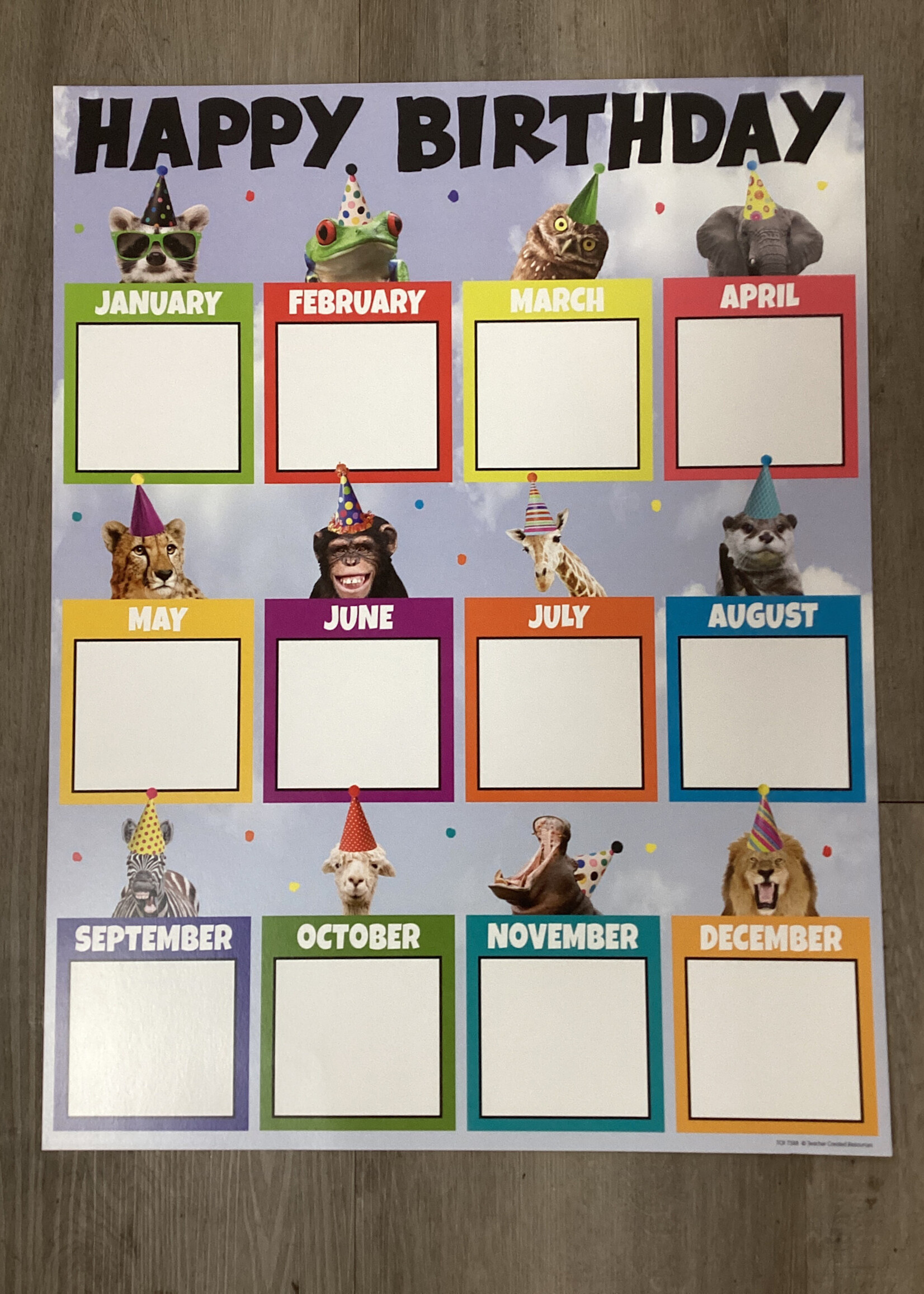 Go Wild Animals Happy Birthday Chart