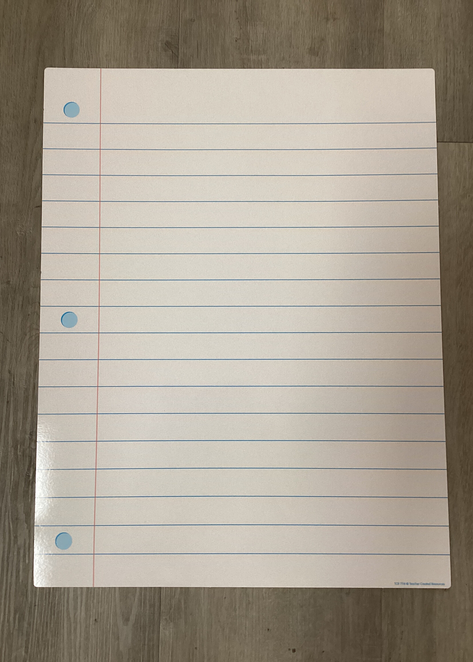 Notebook Paper Write-On Wipe-Off Chart