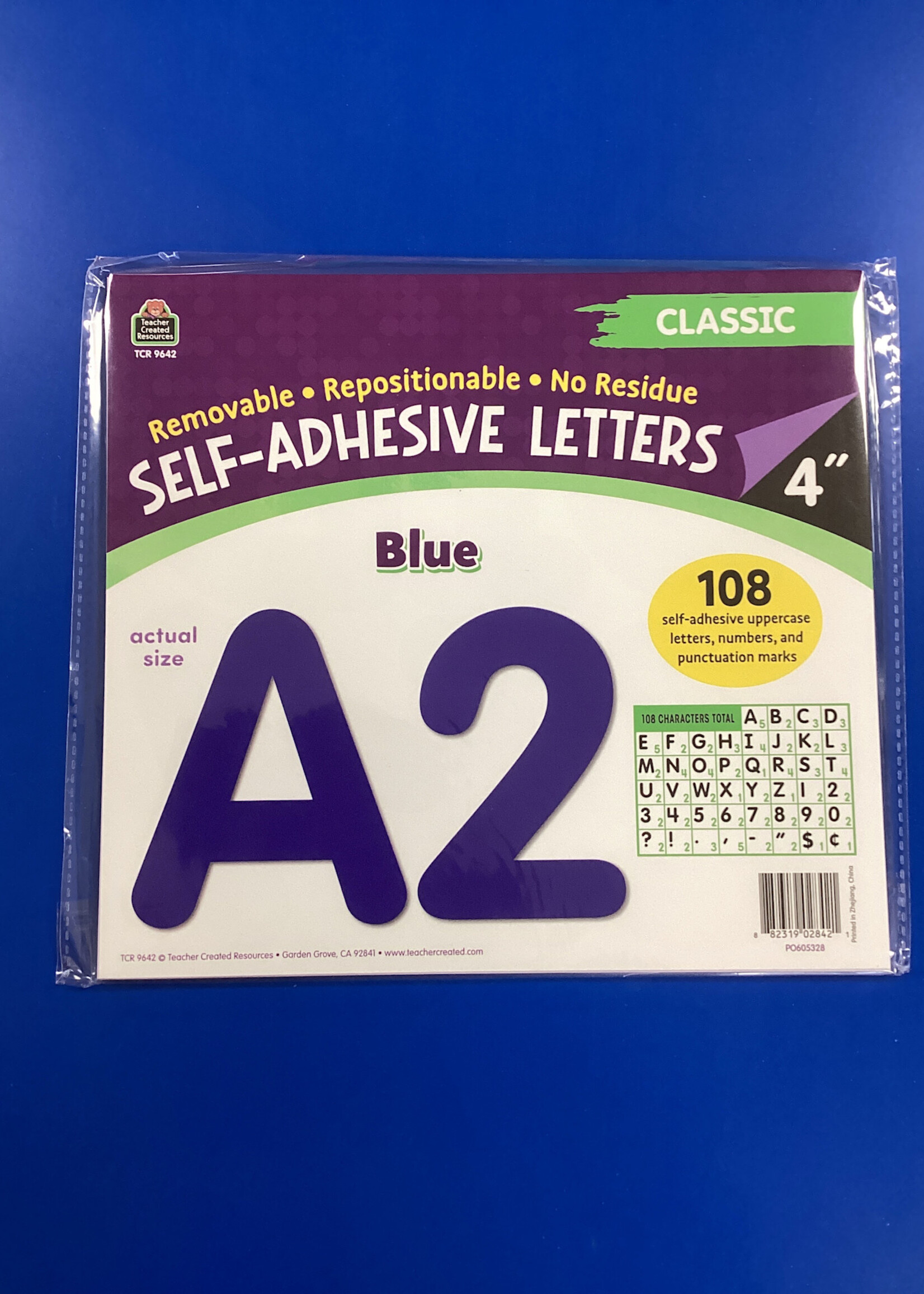 4" Blue Classic Self-Adhesive Letters 108pc