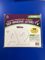 4" White Classic Self-Adhesive Letters 108pc
