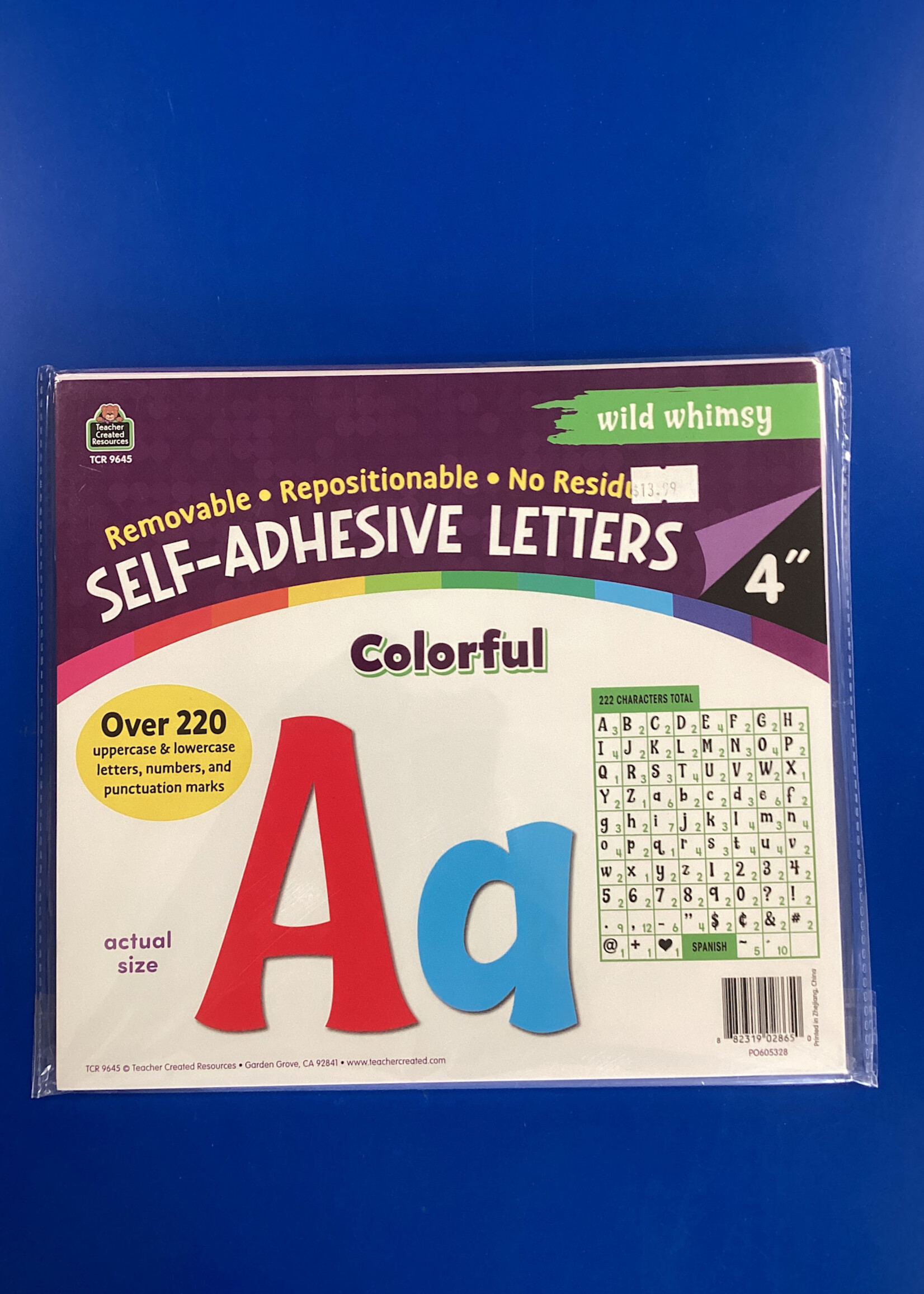 Colorful 4" Wild Whimsy Self-Adhesive Letters Combo Pack