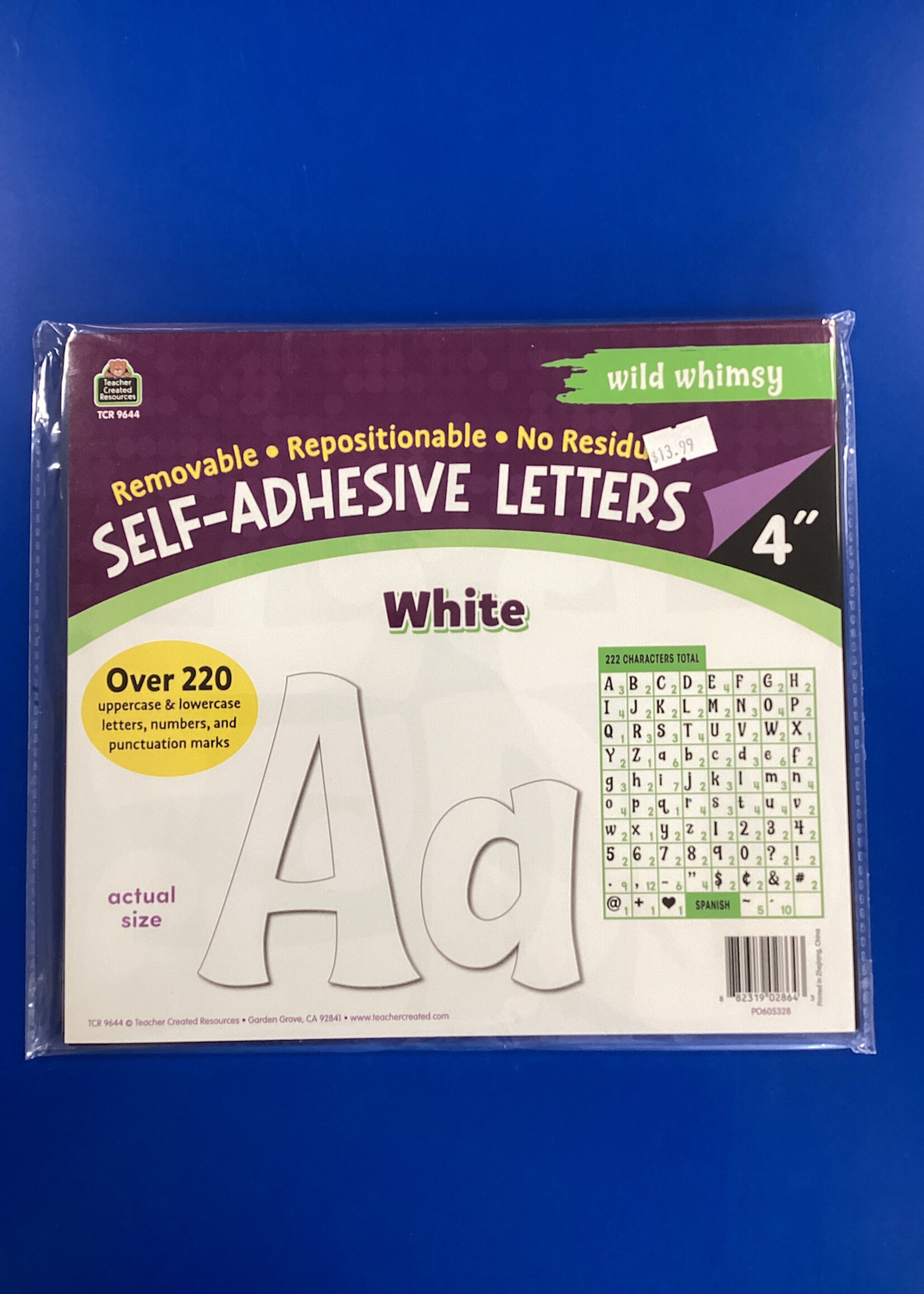 White 4" Wild Whimsy Self-Adhesive Letters Combo Pack