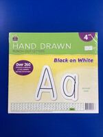 Black on White Hand Drawn Letters  4" 260pc