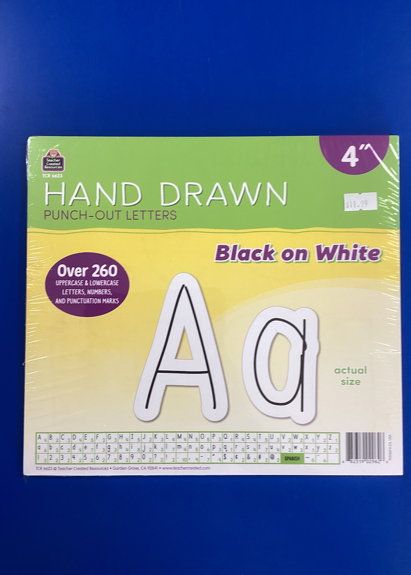 Black on White Hand Drawn Letters  4" 260pc