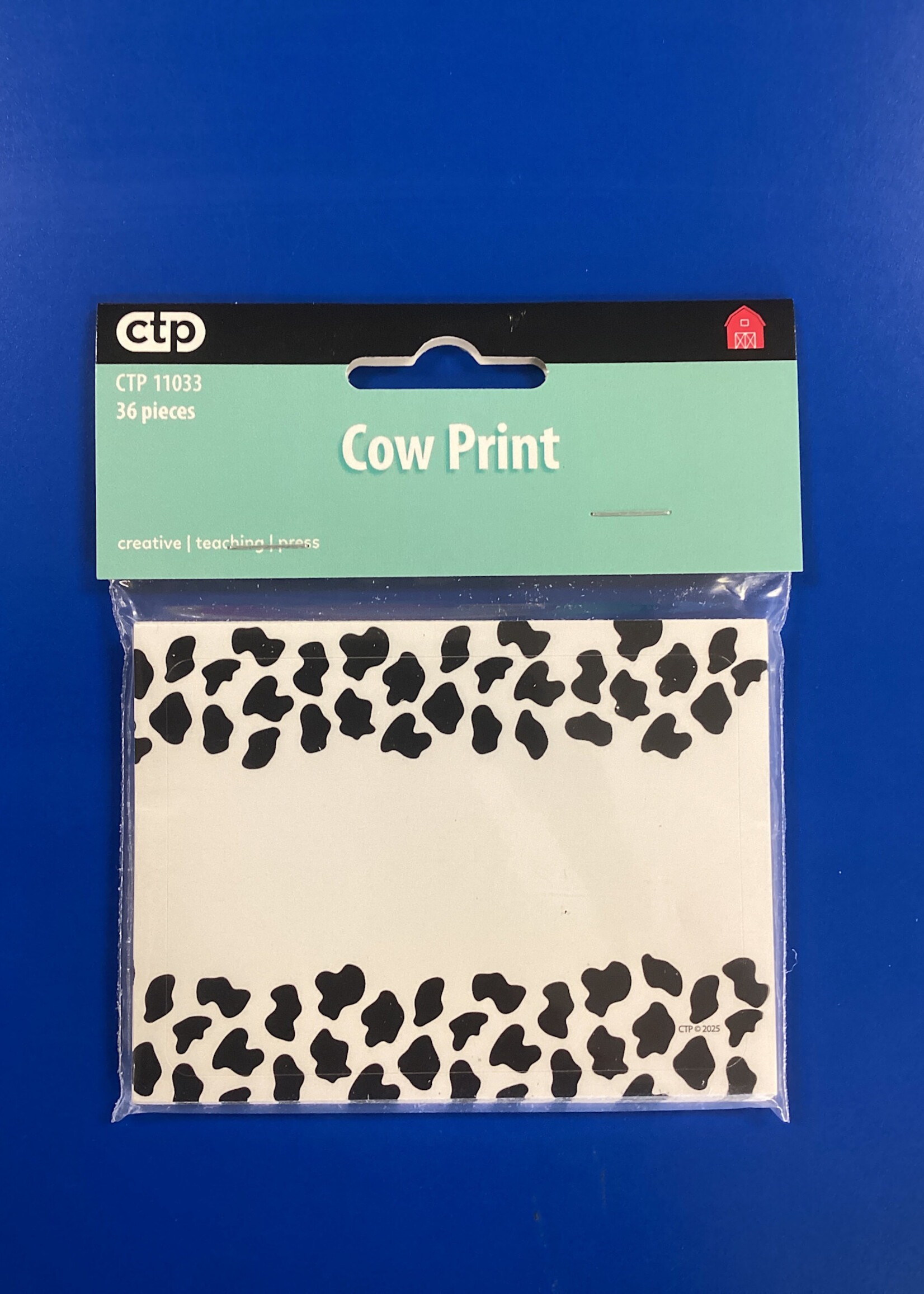 Farm Friends Cow Print Labels 36pc