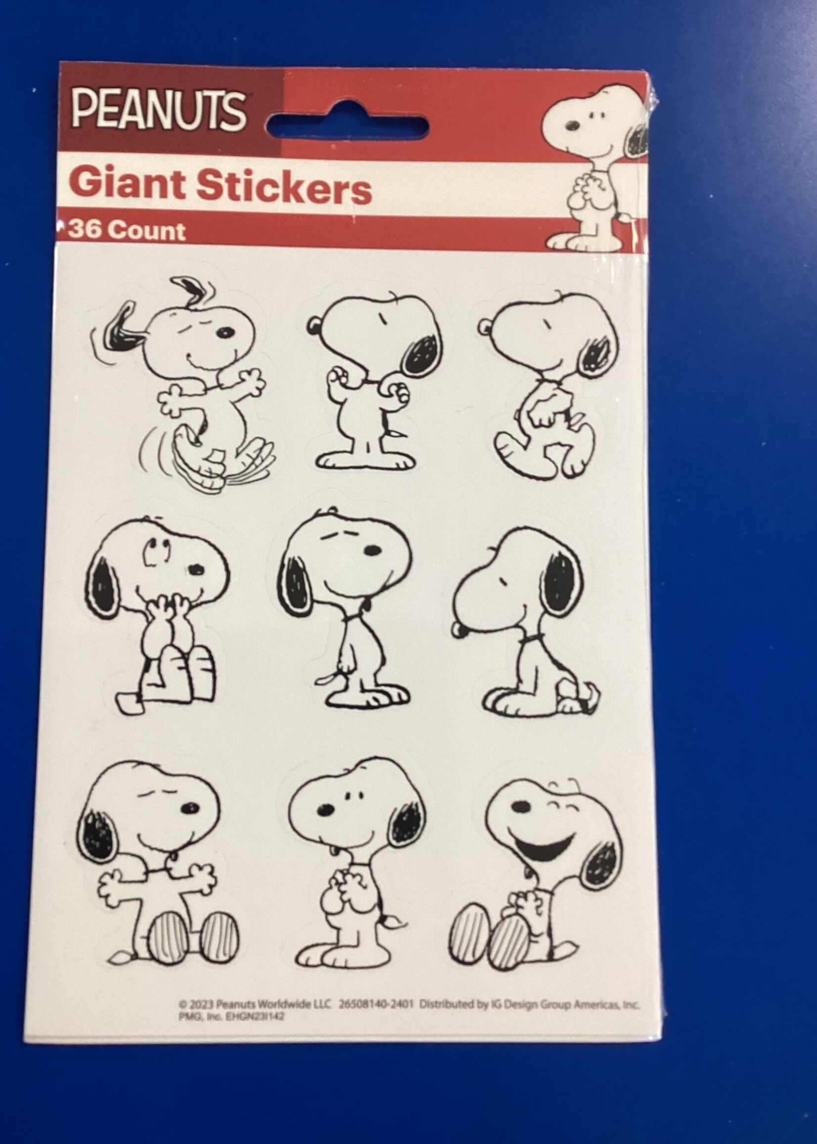Peanuts Snoopy Giant Stickers 36pc