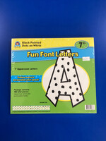 Black Painted Dots on White 7" Fun Font Letters 120pc