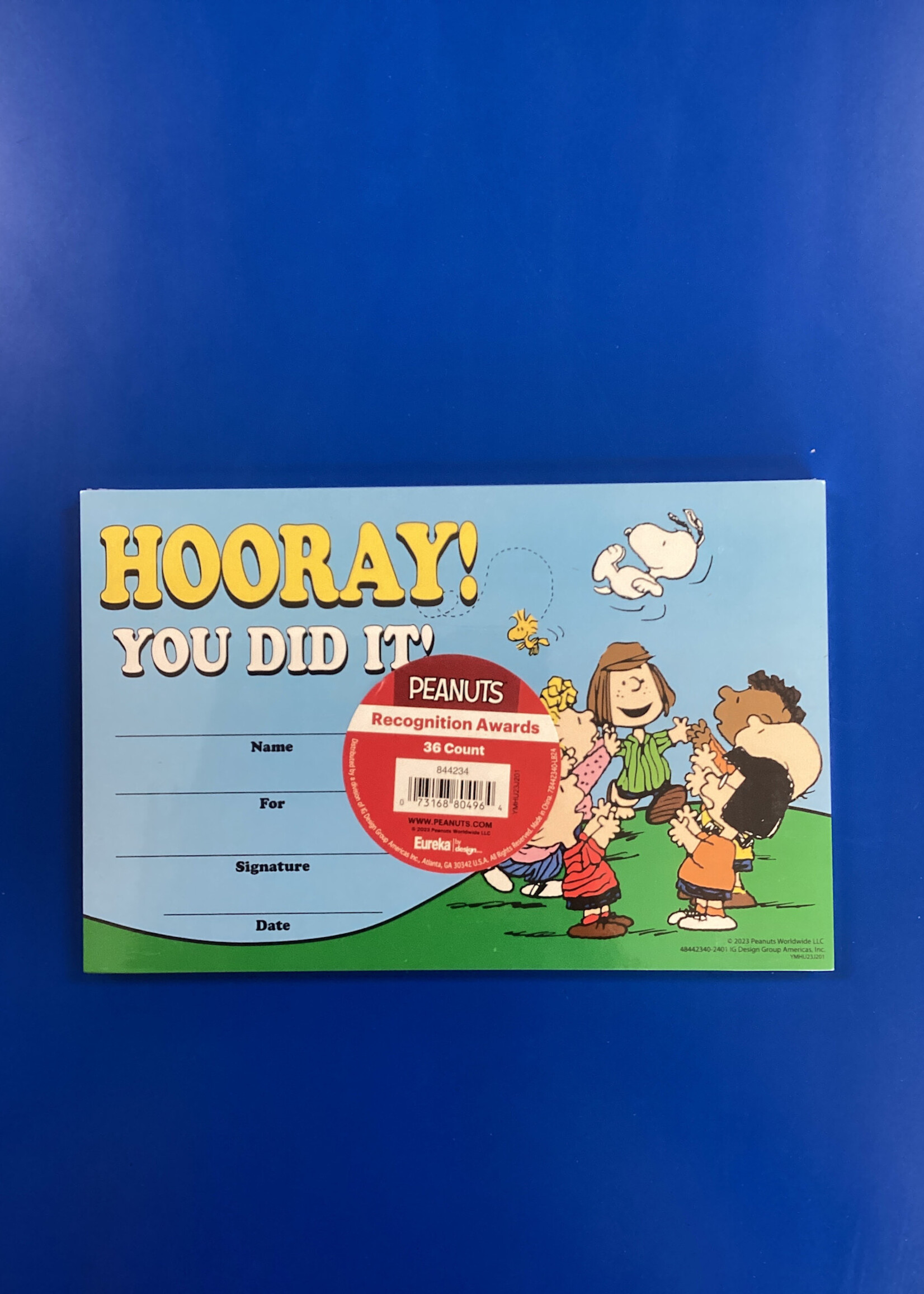 Peanuts Hooray! You Did It! Awards 36pk