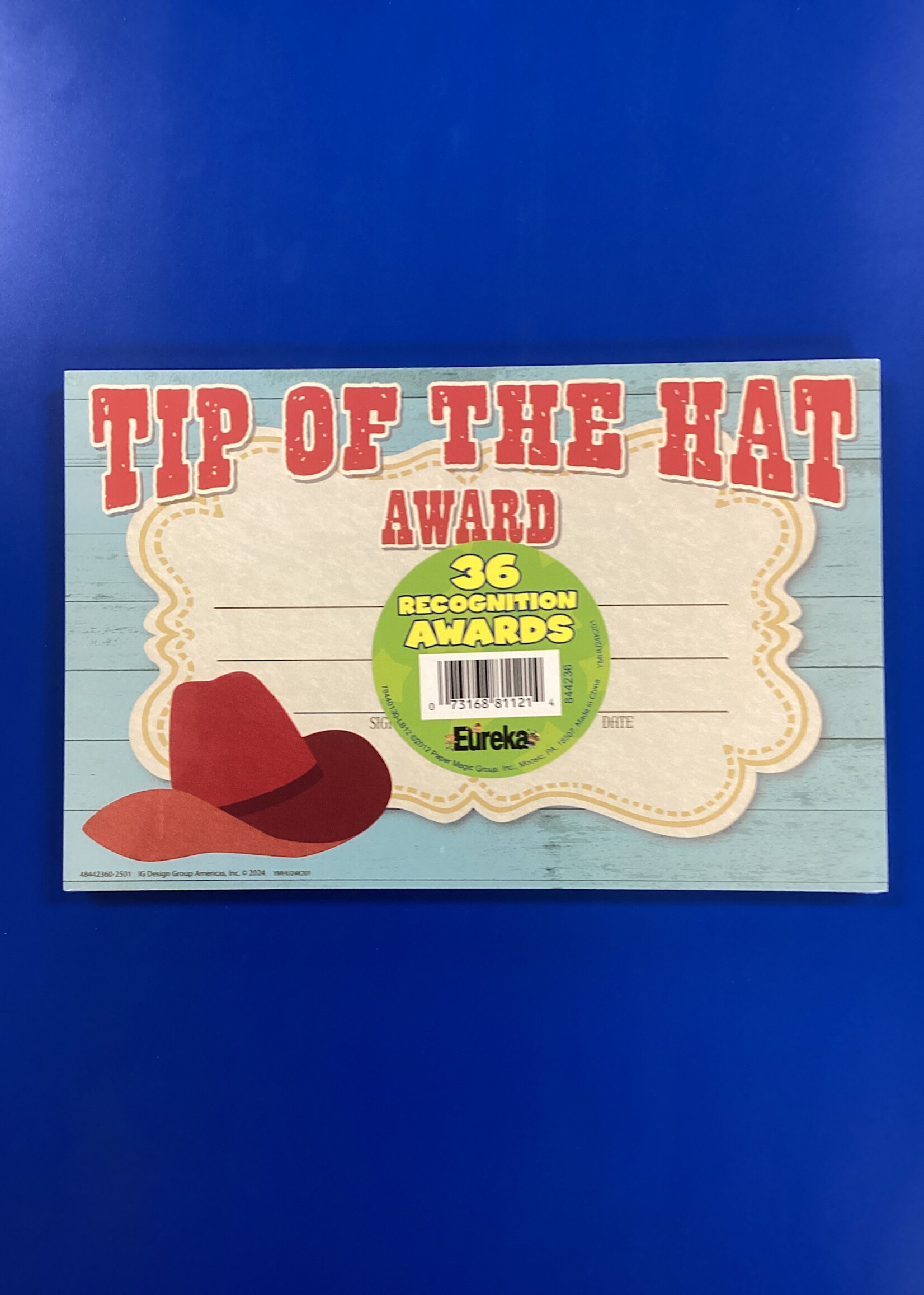 Wild Wild Classroom Tip of the Hat Award 36pk