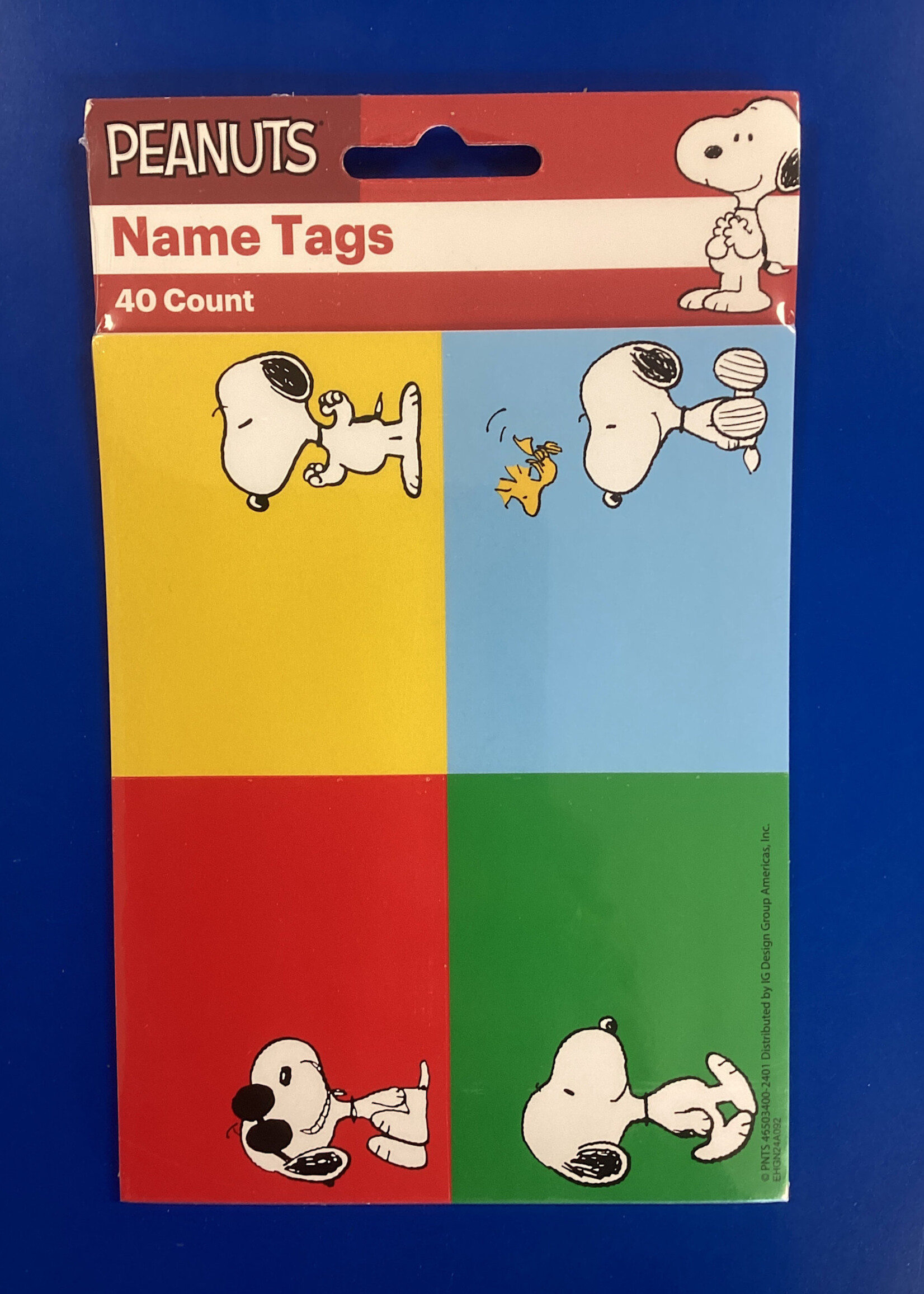 Peanuts Name Tags 40 pc