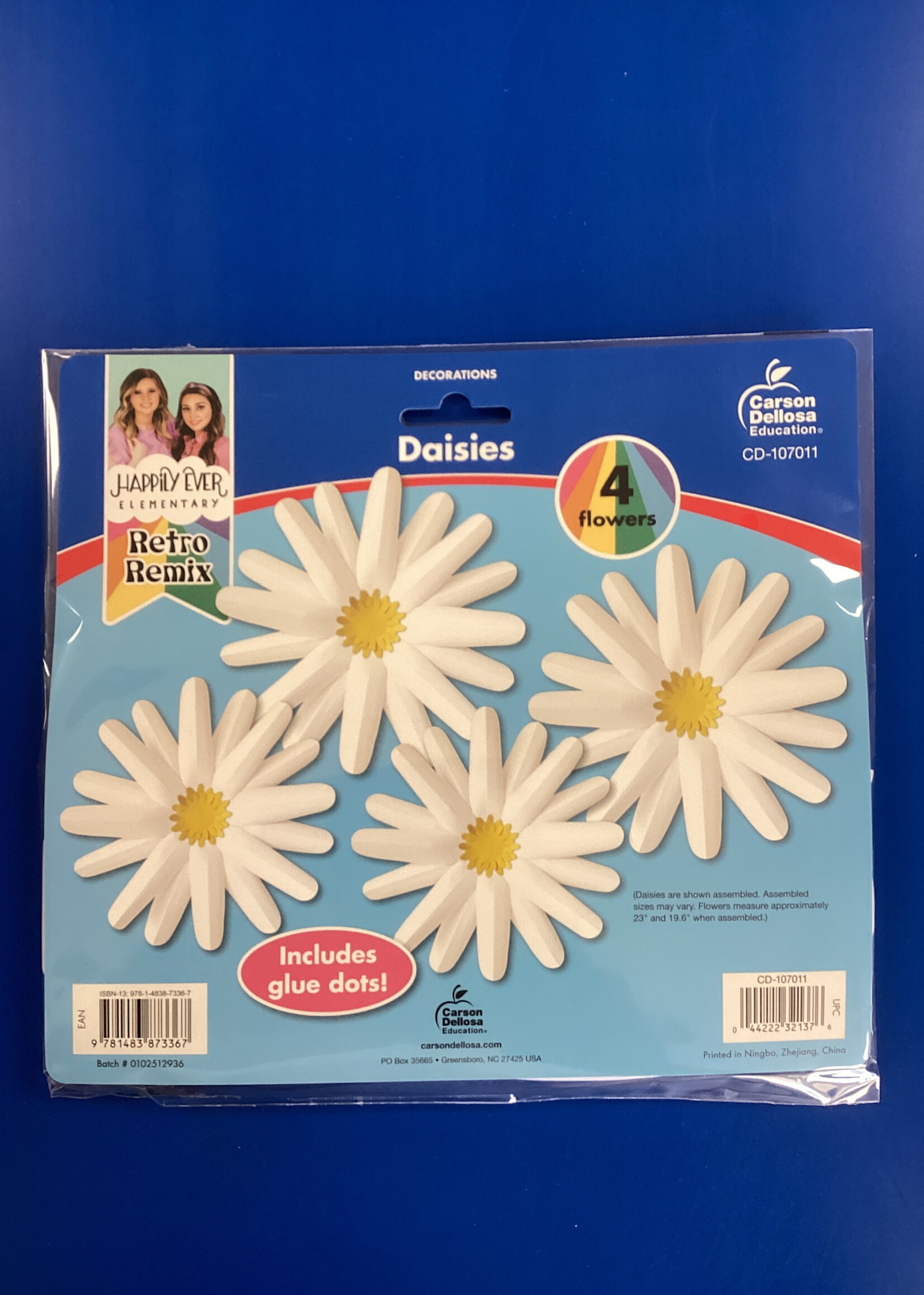 Retro Remix 3D Daisies Set of 4