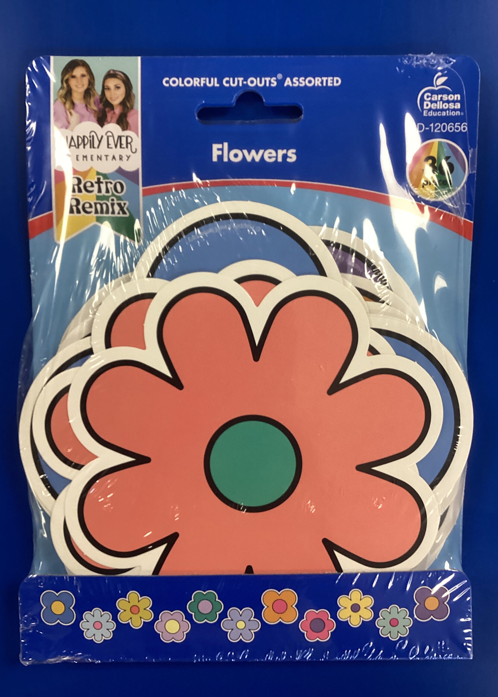 Retro Remix Flowers Cutouts 36pc