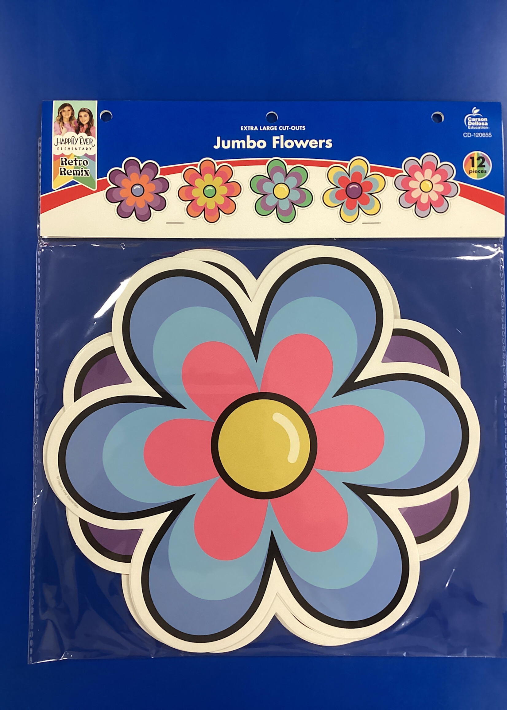 Retro Remix XL Jumbo Flower Cutouts 12pc