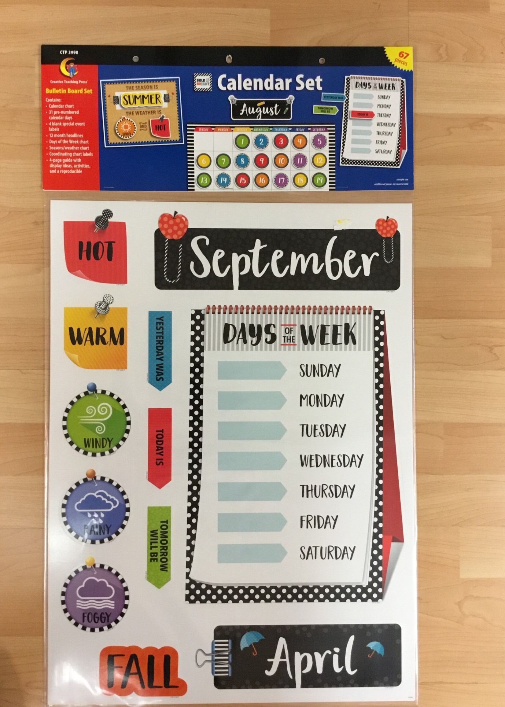 Bold & Bright Calendar Bulletin Board Set
