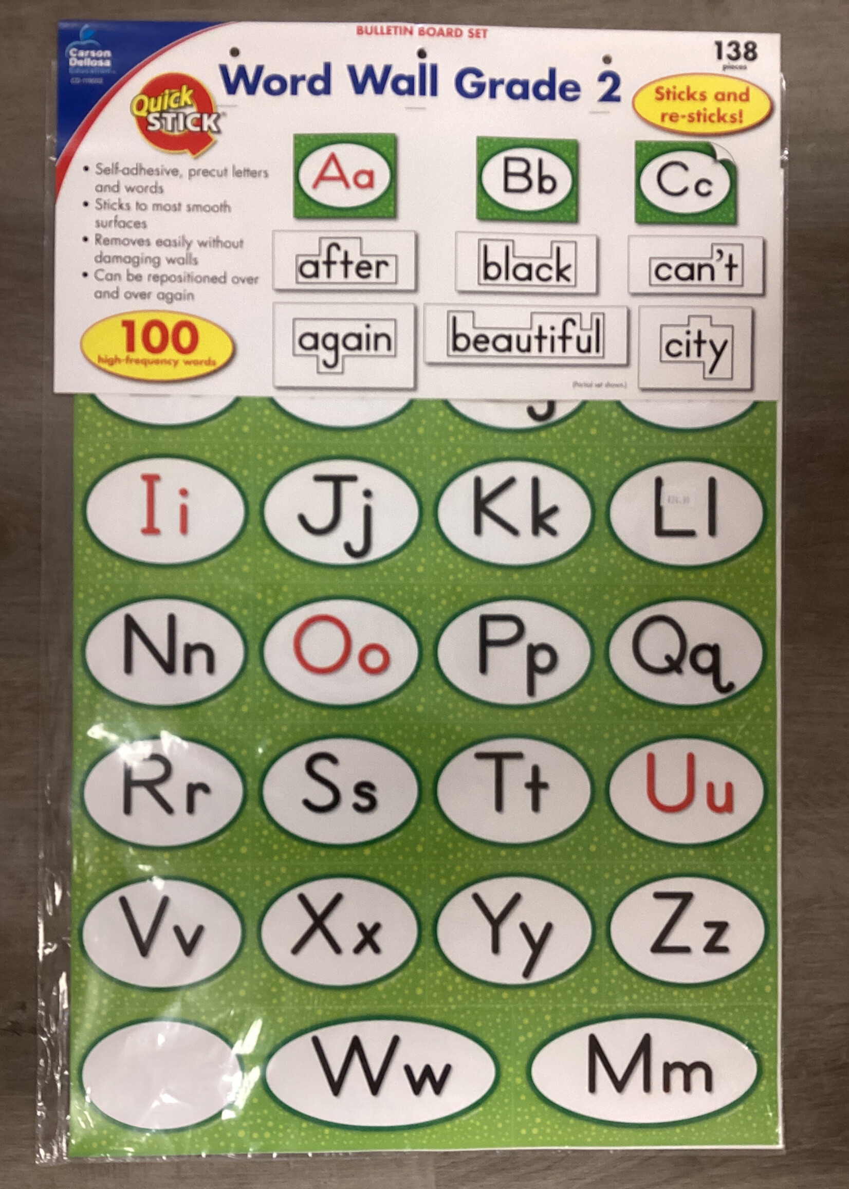 Quick Stick Word Wall Grade 2 Bulletin Board Set