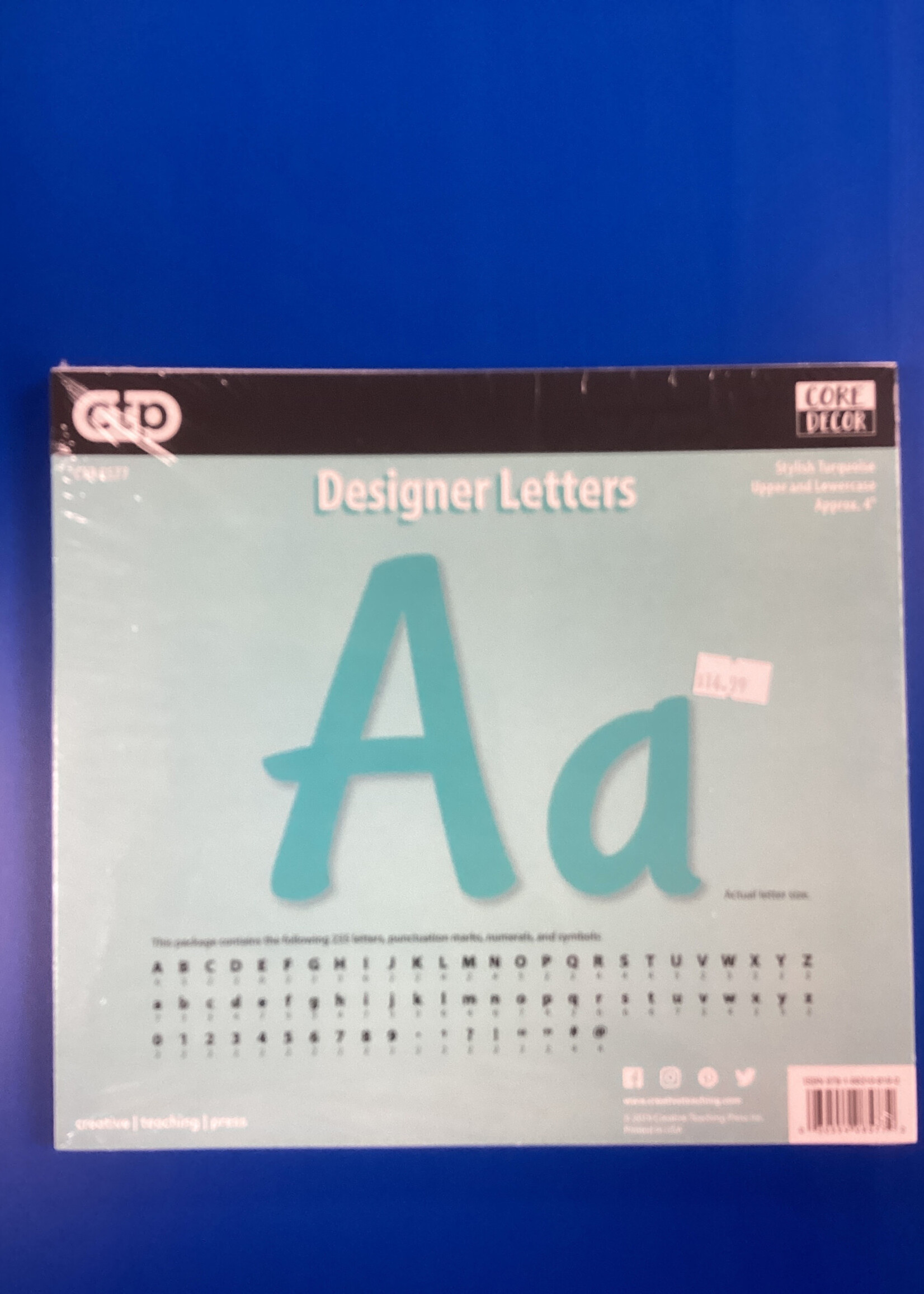Stylish Turquoise 4" Letters 235pc