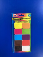 Assorted Colors Mini Whiteboard Erasers 10pc