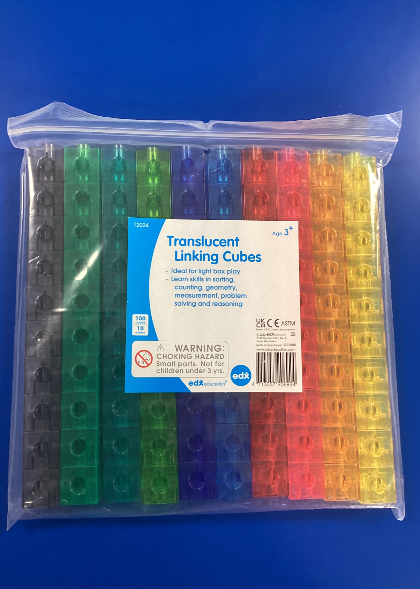 100 Translucent Linking Cubes