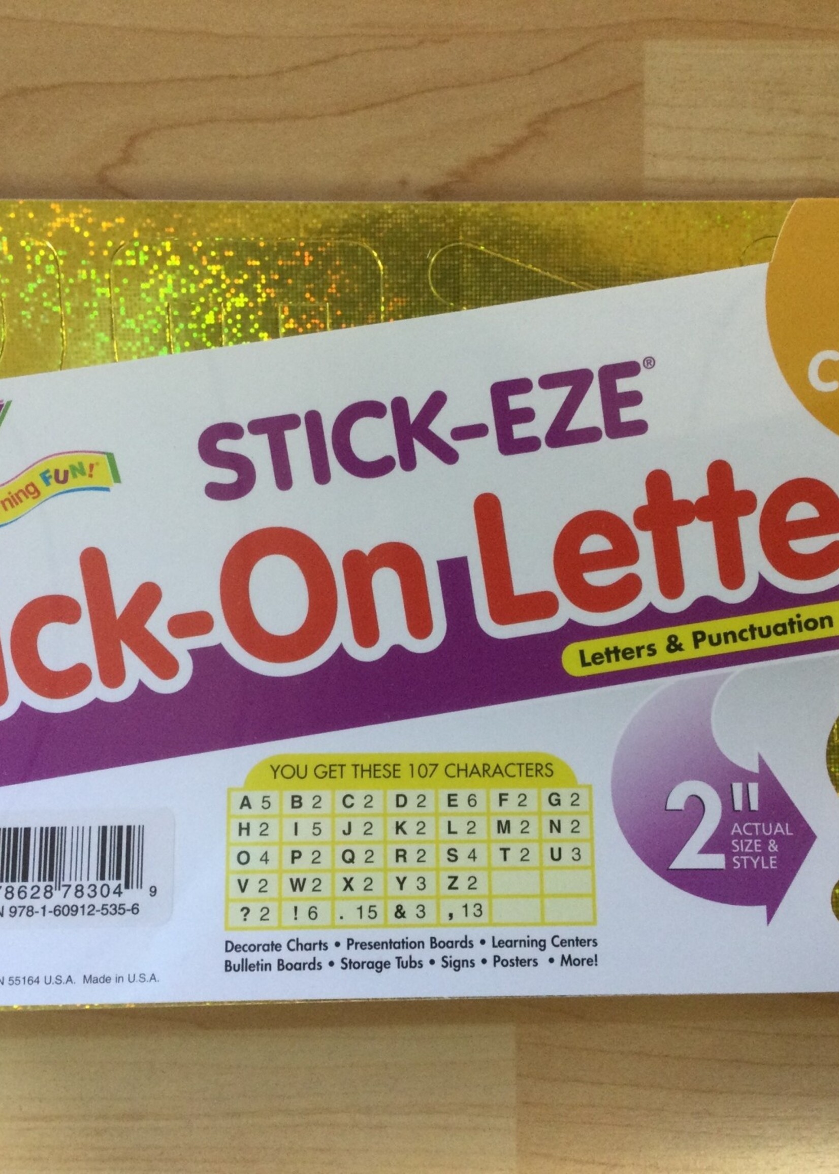 Yellow Sparkle 2" Stick On Letters 107pc