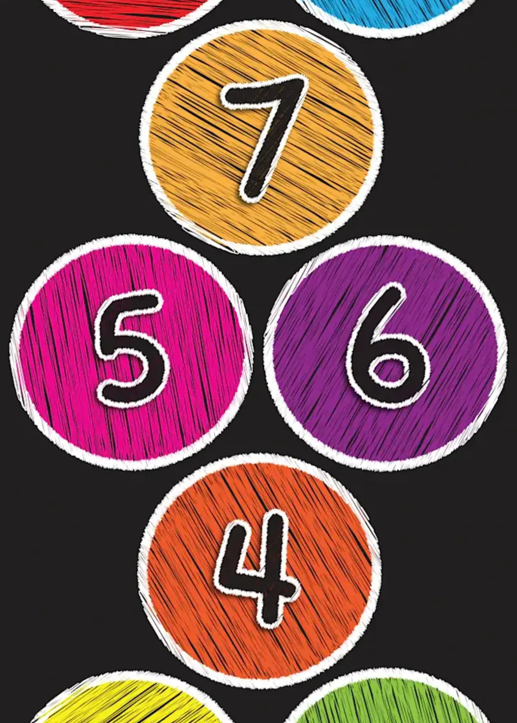 Number 1-10 Colored Chalk Circles 15.5"x47" Floor Mat