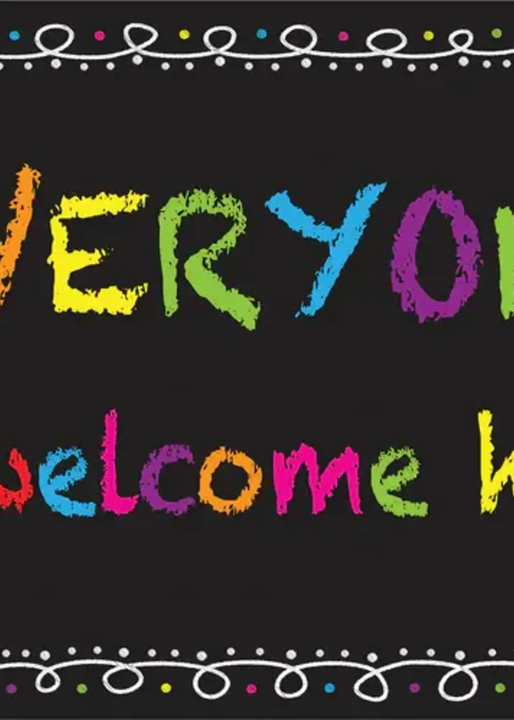 Everyone is Welcome Here Chalk Loop 15.5"x23.5" Floor Mat