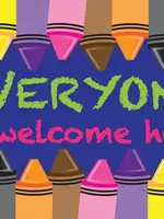 Everyone is Welcome Here Crayons 15.5"x23.5" Floor Mat