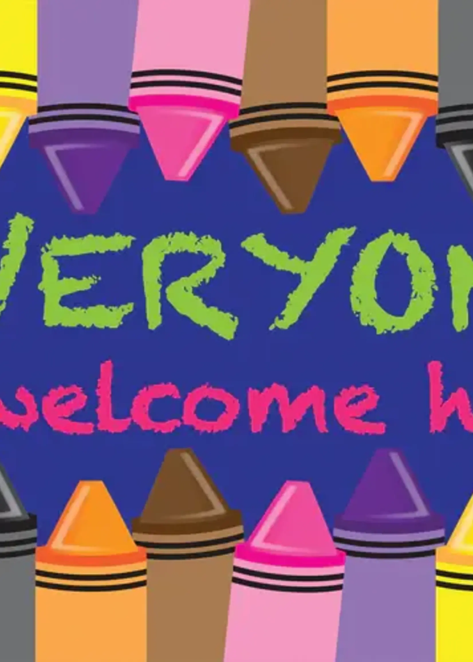 Everyone is Welcome Here Crayons 15.5"x23.5" Floor Mat