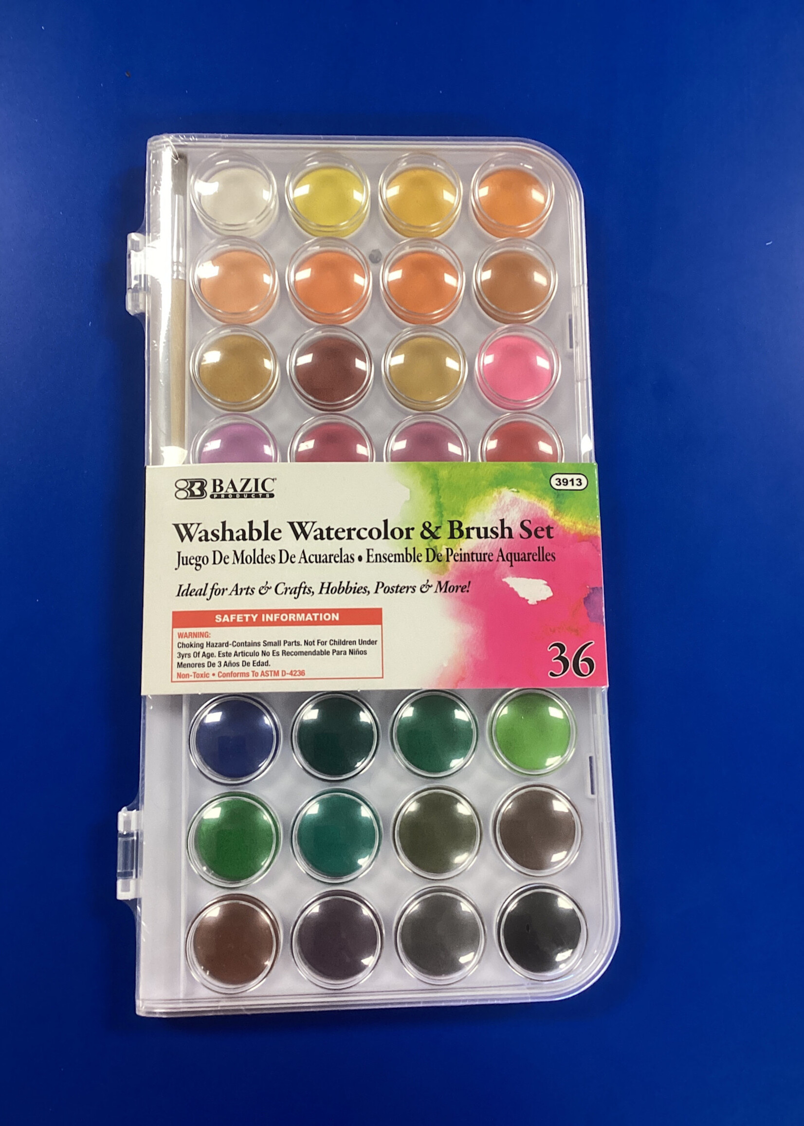 Washable 36 Watercolors & Brush Set