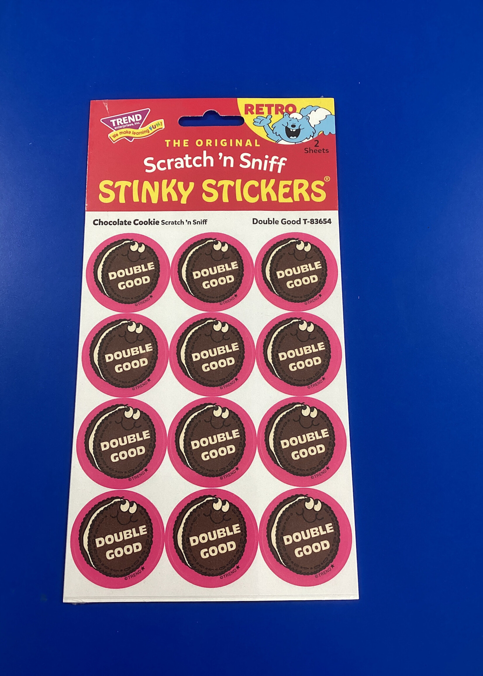 Double Good Chocolate Cookie Retro Scratch 'n Sniff Stinky Stickers 2 sheets