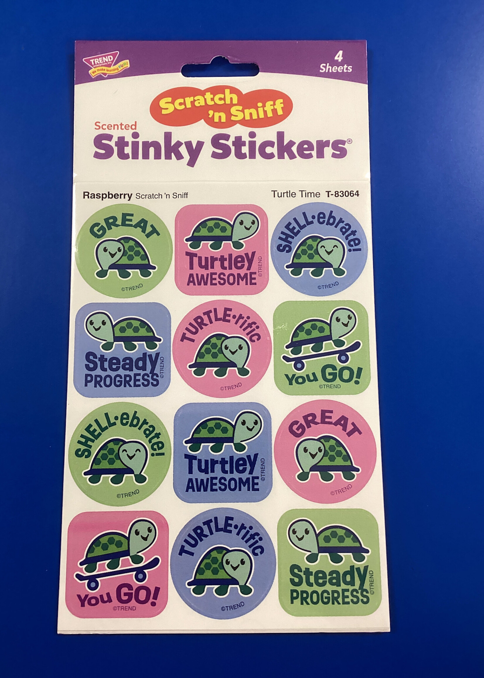 Turtle Time Raspberry Scratch 'n Sniff Stinky Stickers