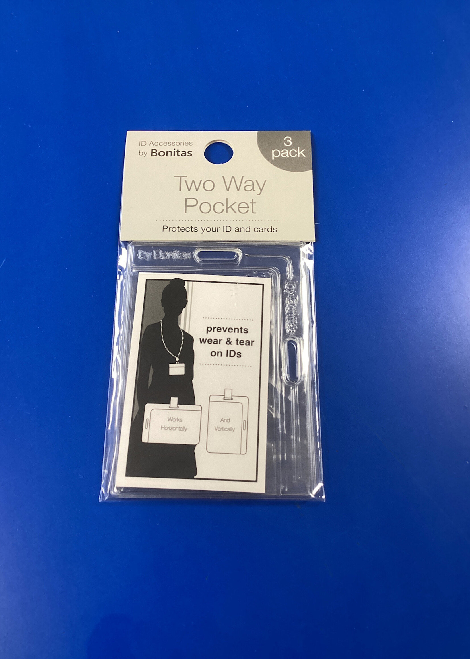 3-Pack Bi-Way Clear ID Pockets