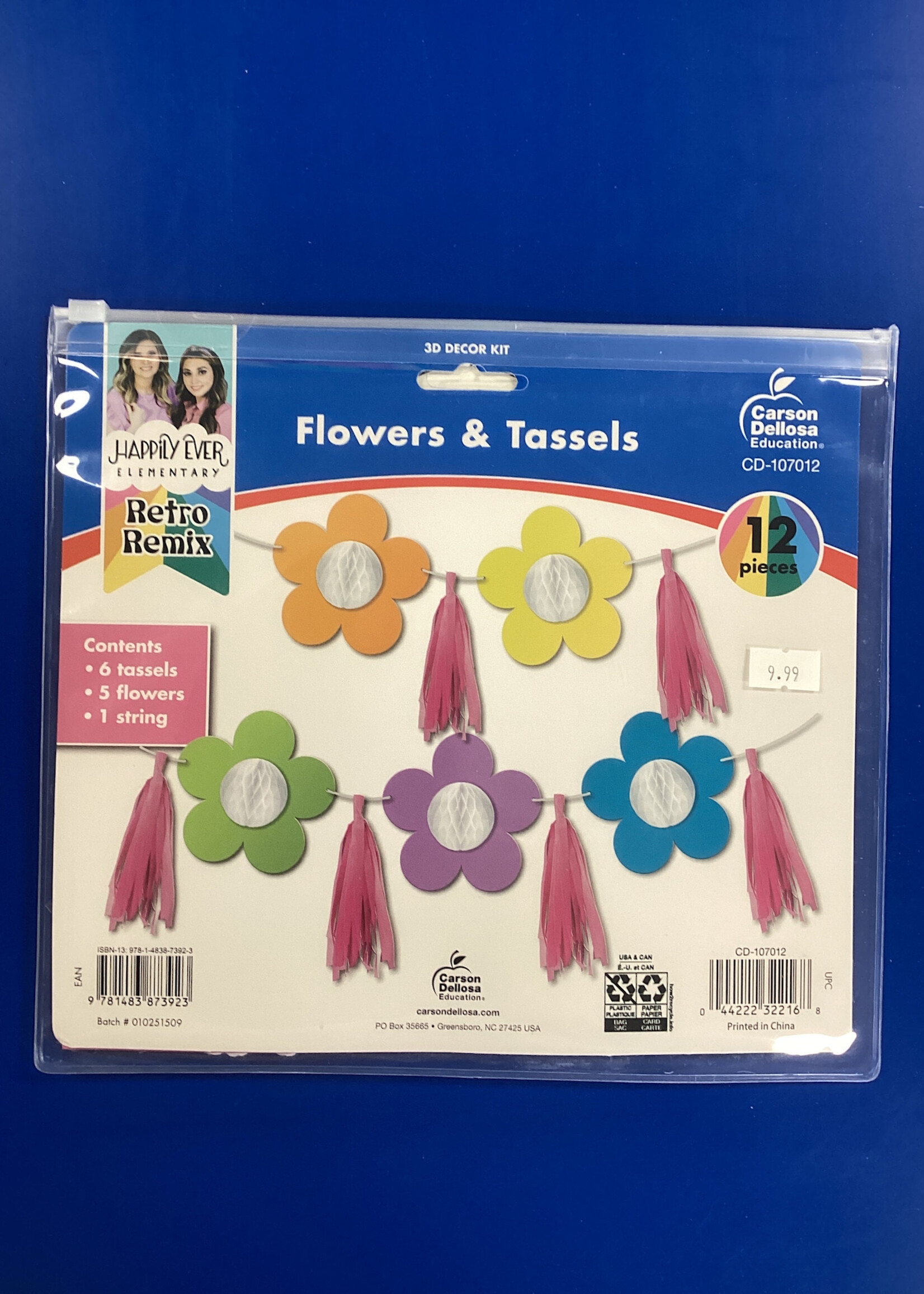 Retro Remix Flowers & Tassels Decor 12pc