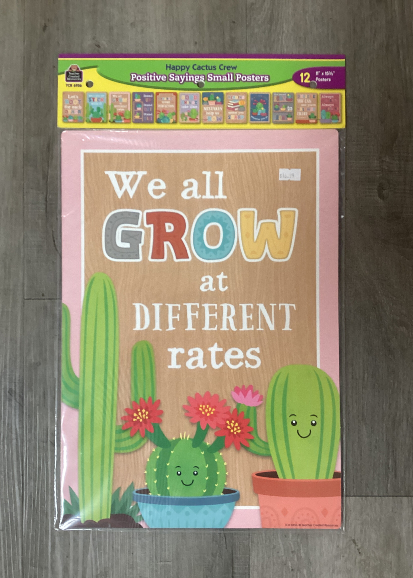 Positive Sayings Small Posters Happy Cactus Crew 12pc