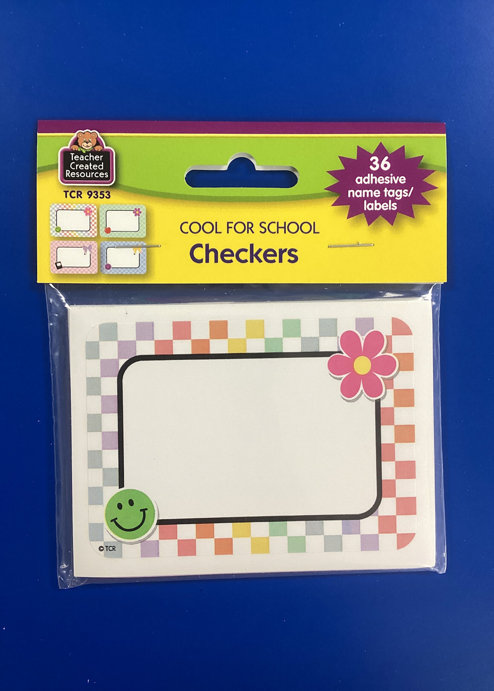 Cool for School Checkers Labels 36pk