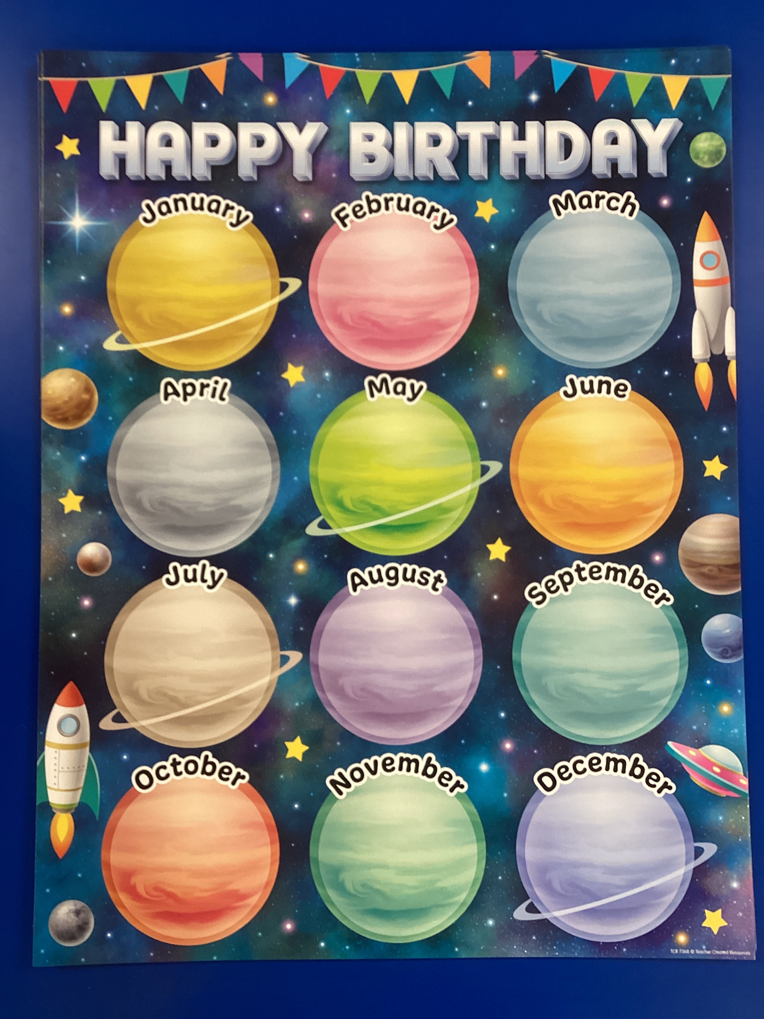 Outer Space Crew Happy Birthday Chart - School Spot