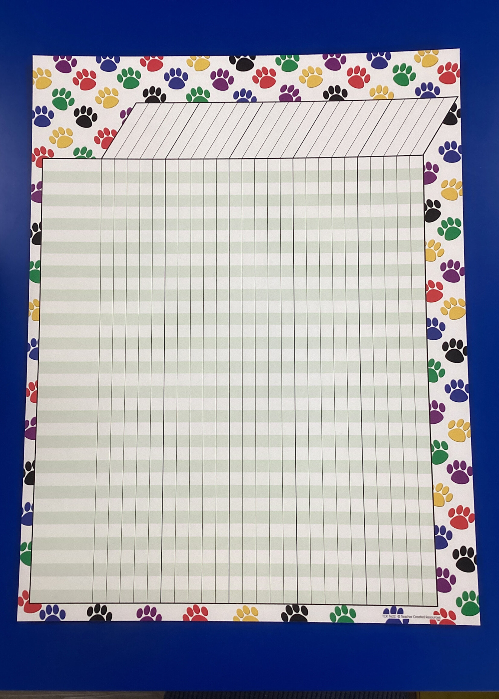 Colorful Paw Prints Incentive Chart
